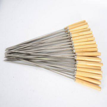 BBQ Grill Wood Handle Stainless Steel Skewers photo-4