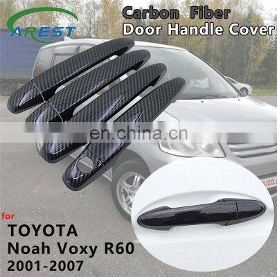 for Toyota Noah Voxy R60 2001 2002 2003 2004 2005 2006 2007 Carbon Fiber Door Handle Cover Trim Catch Car Stickers Accessories