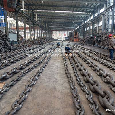 China 42mm marine anchor chain supplier ship anchor chain factory