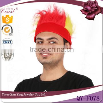 hot sale world cup promotional items spain flag half and half color wig