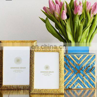 Hot Sale Creative Golden Line Light Luxury Porcelain Ceramic Vase For Home Decoration