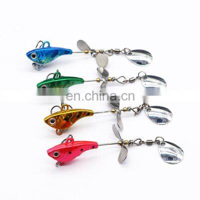 8.6cm/12g Metal VIB Lure With Rotating Sequin Spoon Spinner Jig Fishing Lure Wobbler Fishing Baits Tackle