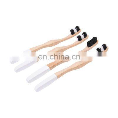 2020 Custom logo 100% organic  curved nylon bristle bamboo toothbrush