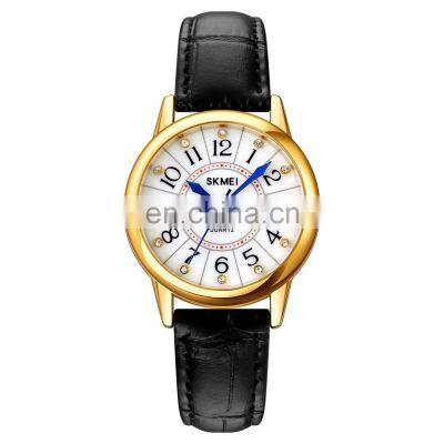 Skmei 1823 Women Quartz Watches with Leather Strap Casual Ladies Wristwatch