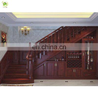 Carving Luxury Oak Wooden Inside Balusters Stair Railings Design Decorative Wood Stair Handrail photo-5