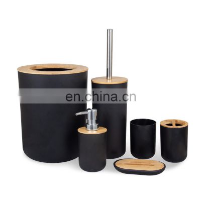 Fast delivery ABS plastic Bamboo bathroom accessories set