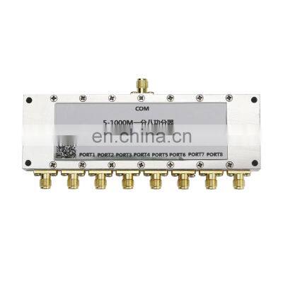 QM-PD8-ST 5-1000M RF Power Divider VHF UHF One-To-Eight Power Splitter Power Combiner with S--MA Connectors