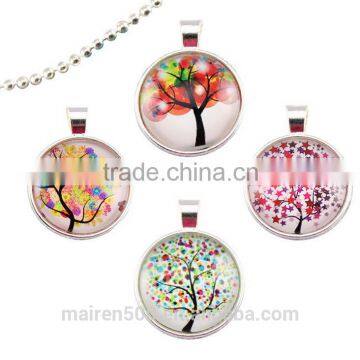(tree) Time Gemstone Cabochon Charm Pendant Necklace photo-2