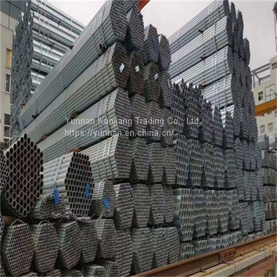 Yunnan galvanized steel pipe wholesale q235 hot dip galvanized steel pipe greenhouse vegetable steel pipe specifications are complete