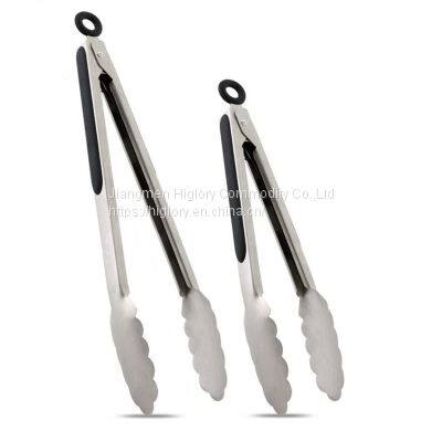 Premium Heat Resistant Kitchen Utensils Stainless Steel Silicone Food Tongs,BBQ Tongs photo-2