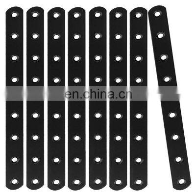 Straight Brackets Black Mending Plate Metal Brackets for Brace Heavy Duty Joining Plates Straight Brace