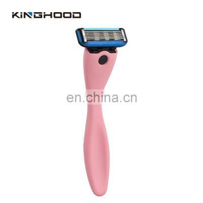 Reusable Metal Handle Pink Manual Face Customized 4 or 6 Blades Shaving Safety Razor photo-4