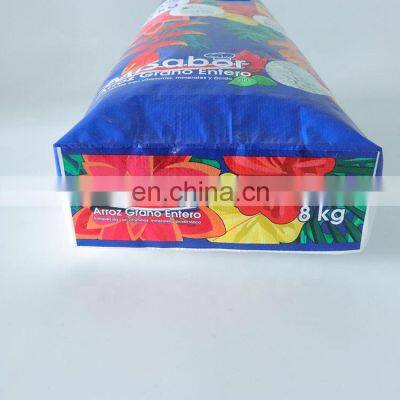 5kg 8kg 10kg Rice Packing Bag With Square Bottom,25kg 50kg Bopp Woven Bag of Rice, Plastic Rice Bag