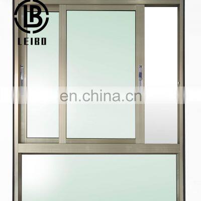 Commercial Aluminum Window Frames Champagne Color Double Glazed Aluminum Sliding Window