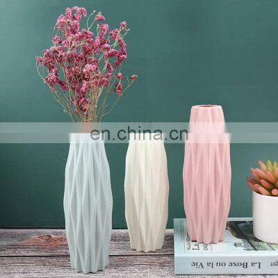 Flower Vase White Imitation Ceramic Flower Pot Decoration Home Plastic Vase