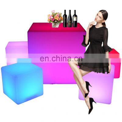 magic cubes /Rectangular Led Bar Stools Mobile Light Bench Illuminated Cube Seats Night Club Furniture