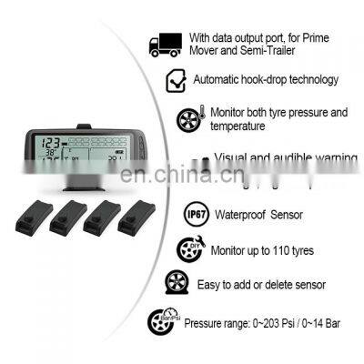 2~34 Wheel Solar Internal Sensor Truck TPMS System for Heavy Duty With Data Output Function photo-3