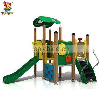 HDPE Material Slides Children Games House Playsets Amusement Park Playground Outdoor Equipment with Climbing Walls