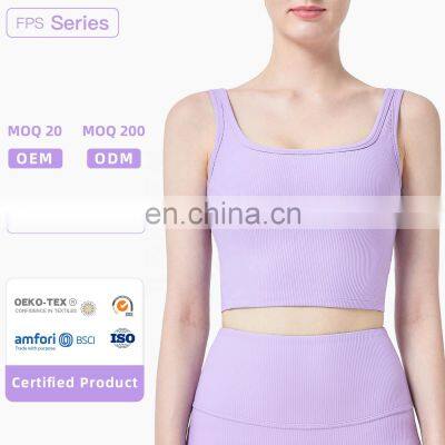 Women Athletic Underwear Sport Vest Yoga Fitness Bra Wear Active Tank Top Ribber Running Yoga Bra