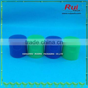 28/415 Plastic Flip top cap, Green Blue color screw cap