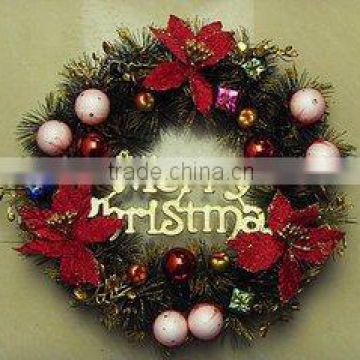 20" PVC Christmas wreath/Artificial Christmas pvc Wreaths for Outdoor Christmas Yard Decoration