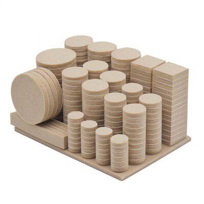 Premium Furniture Felt Pads (Beige), Self Adhesive Anti Scratch Floor Protector for Furniture Legs Hardwood With 60 Cabinet Door Bumpers