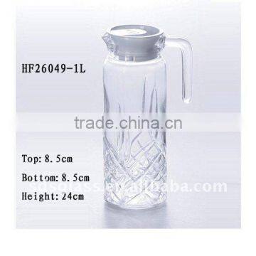 2015 hot sell Machine Pressed glass water jug HF26049-1L