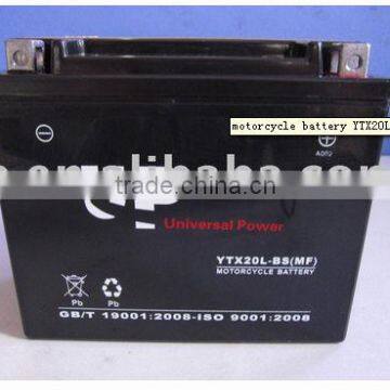 maintainence free motorcycle battery YTX20L-BS