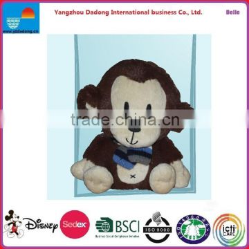 SITTING MONKEY WITH EMBROIDERY EYES,PLUSH MONKEY WITH BIG EYES,PLUSH MONKEY