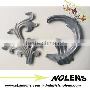 made in china decorative wrought iron stamping ornament /new wrought iron gate ornament cast stamping flower and leaf