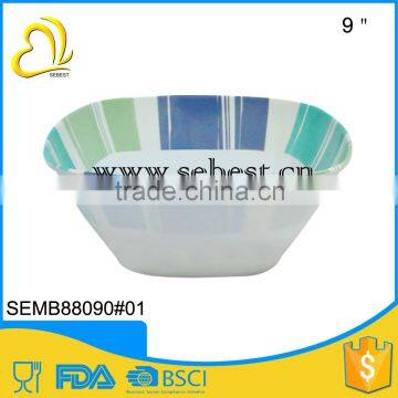 9" Melamine bowl; square bowl