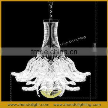 Huge Flower Crystal Pendant Light for High Ceiling Decoration photo-5