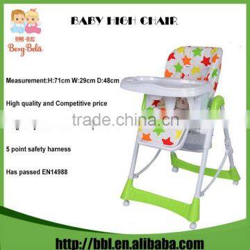 2016 Promotion New Design Foldable Monogram Modern Colourful Cute Cheap Portable High Chair