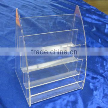 4 tiers clear acrylic brochure holder/stand/case