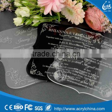 Custom Color Acrylic Invitation Card Design PMMA Wedding Invitation