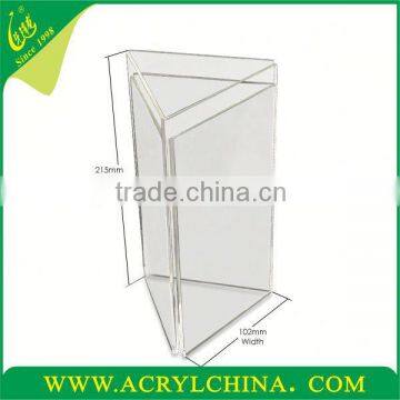 Wholesale Acrylic A5 3 sided menu holder or Customized size A3 A4 size menu holders