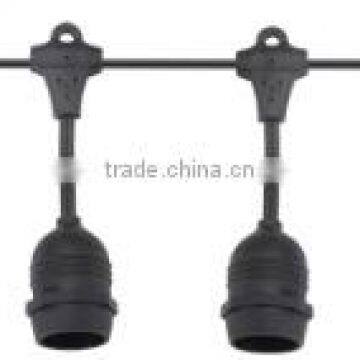 Outdoor Commercial String Globe Lights 48 Feet Long with 15 Hanging Dropped Sockets