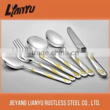 Nice stainless steel best sale gold cutlery set