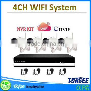 wifi nvr ip camera kit for home security,4ch 720p/960p ip camera system