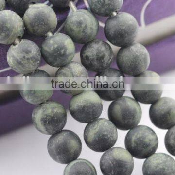 2.0mm Large Hole Hot Selling Round Matte Rhyolite Gemstone Loose Beads Approximate 15.5 Inch