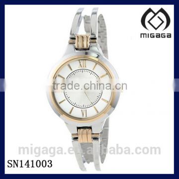 Analog japan quartz movement 2 tone plating women's watch