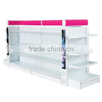 Metal Supermarket Cosmetic Display Gondola Shelf