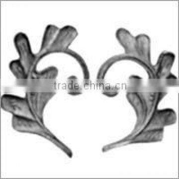 wrought iron leaves, hot stamped leaves, steel cast leaves