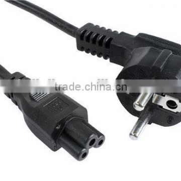 CEE 7/7 Schuko plug to IEC C5 mickey mouse female connector