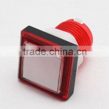 33mm square red plastic push button switch electric pushbutton switch Momentary with LED light