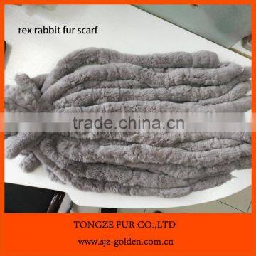 Hot sale Rex rabbit fur strips, rex rabbit fur scarf