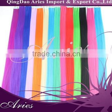 2015 new product Best Quality double drawn colorful tape hair extensions