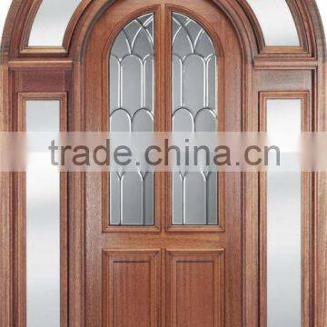 Round Top Teak Wood Main Door Designs Side Lite DJ-S6006M