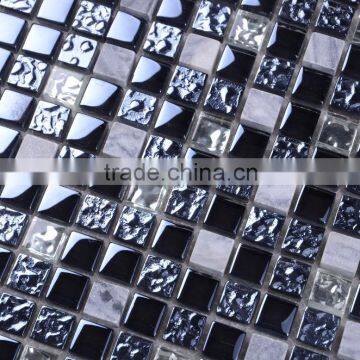 SD020 Hot Sale 15*15 Square Stone Mix Glass Backsplash Tile Mosaic photo-3
