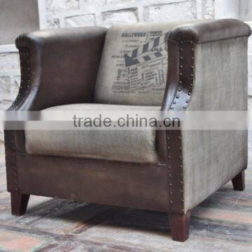 VINTAGE INDUSTRIAL CANVAS & LEATHER SOFA ,Industrial Furniture manufacturers india